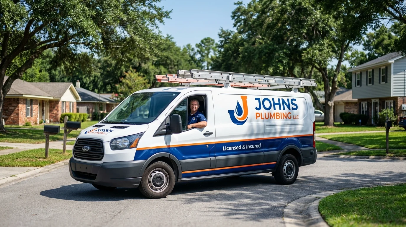 Johns Plumbing LLC service van in Ogden, UT
